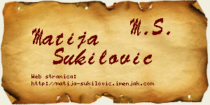 Matija Šukilović vizit kartica